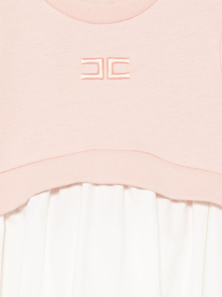 Pink/white baby girl dress with logo