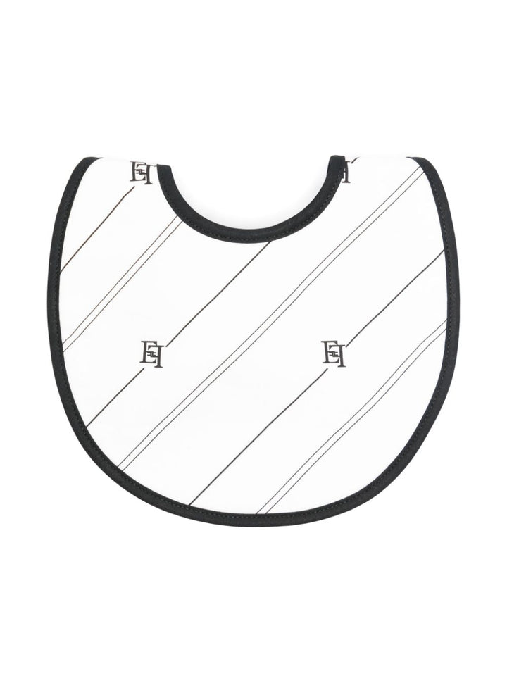 White/black bib for newborn with logo