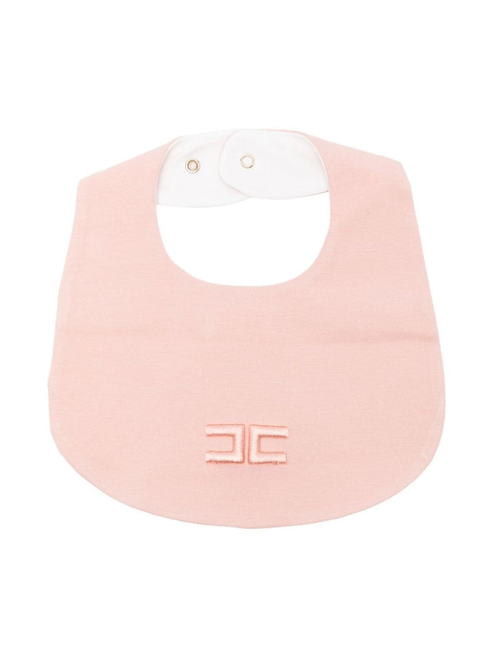 Light pink bib for baby girls with logo