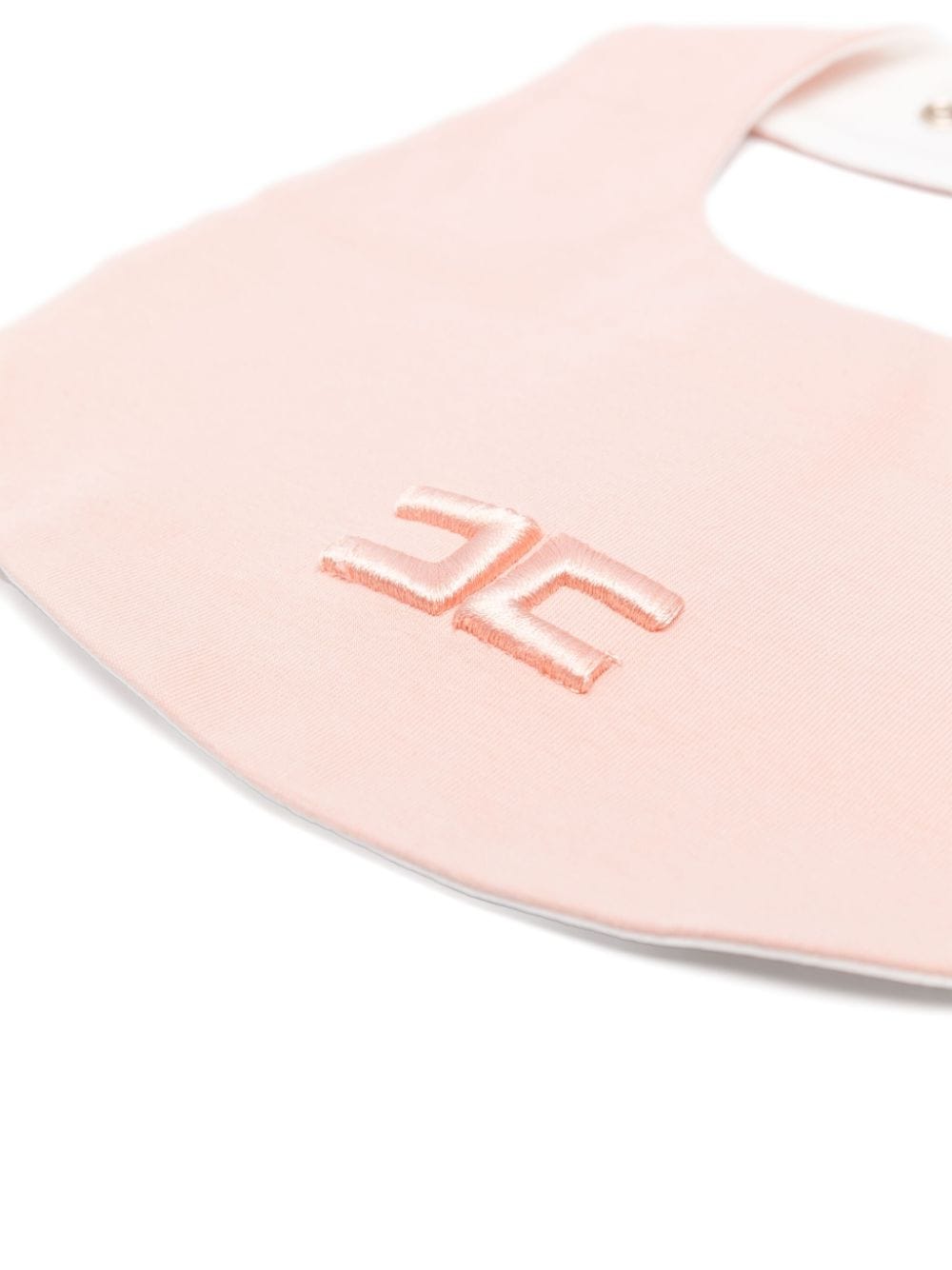 Light pink bib for baby girls with logo