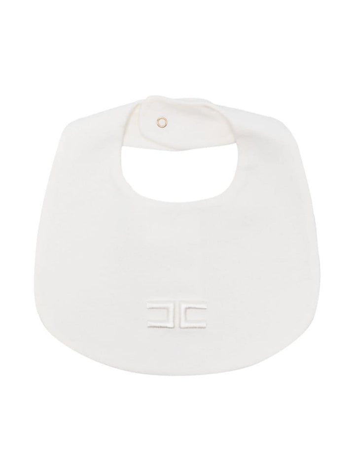 White bib for newborns with logo