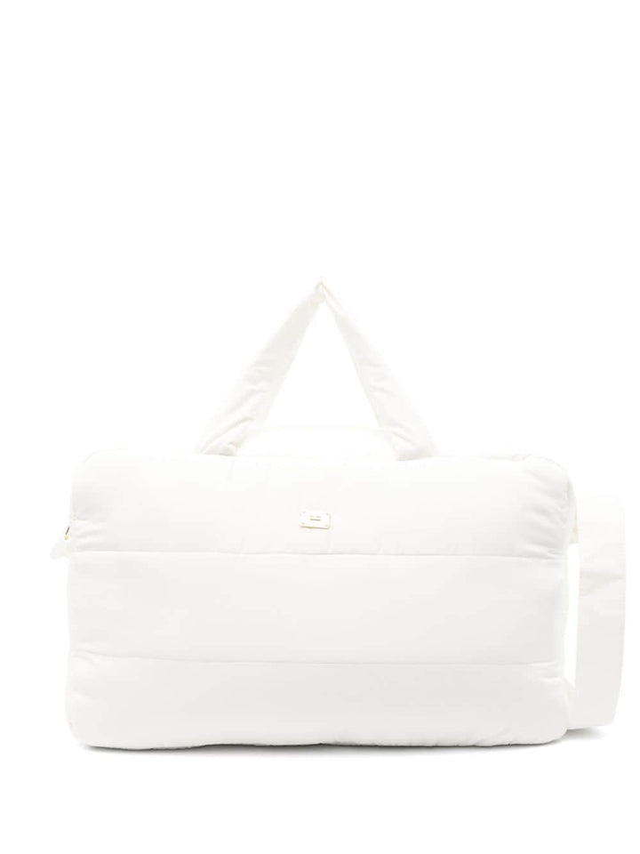 White mommy bag with logo