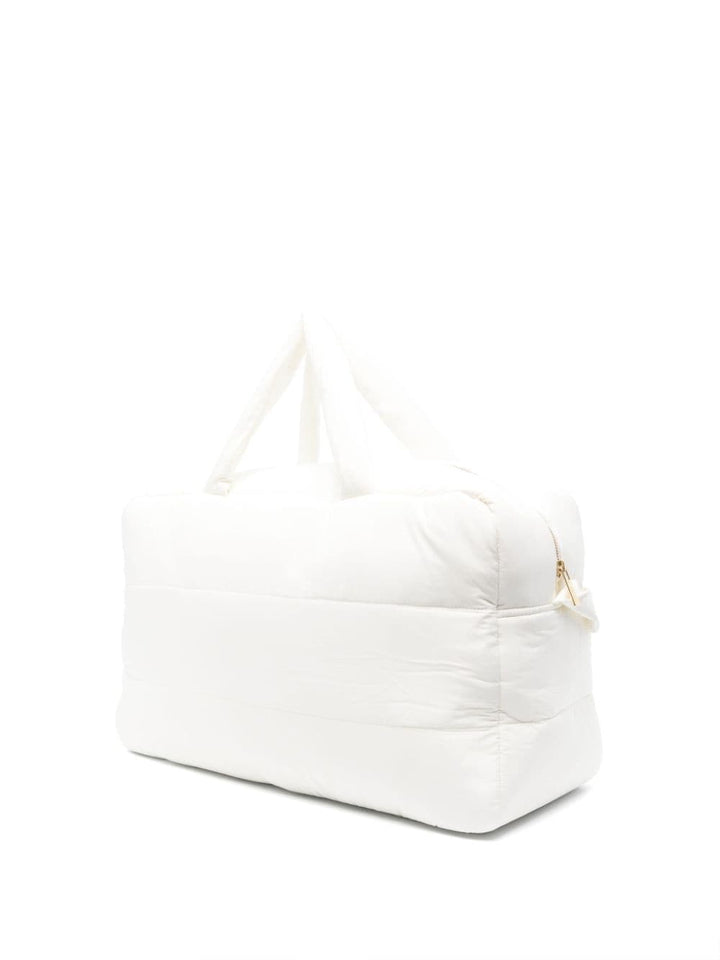 White mommy bag with logo