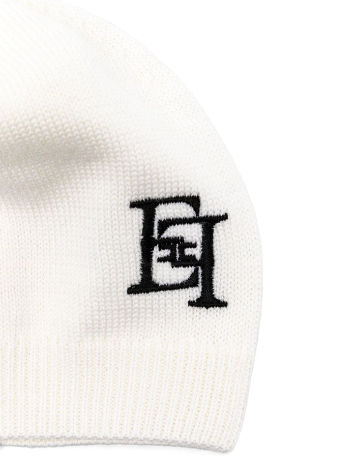 Cappello bianco per neonato con logo