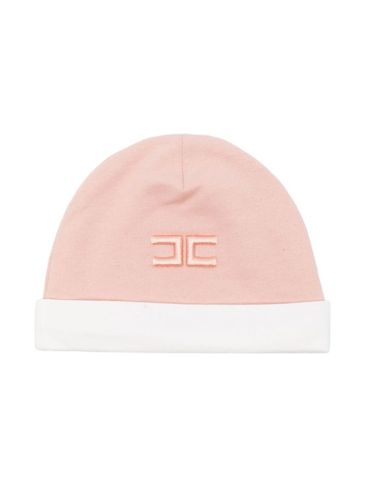 Cappello rosa chiaro/bianco per neonata