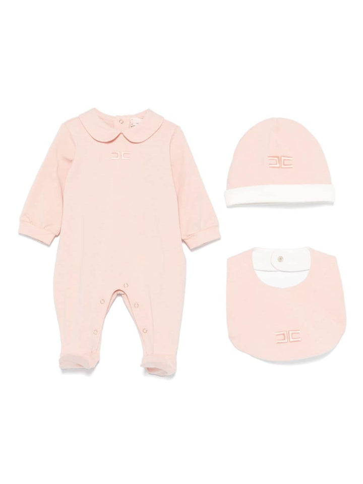 Powder pink baby girl romper