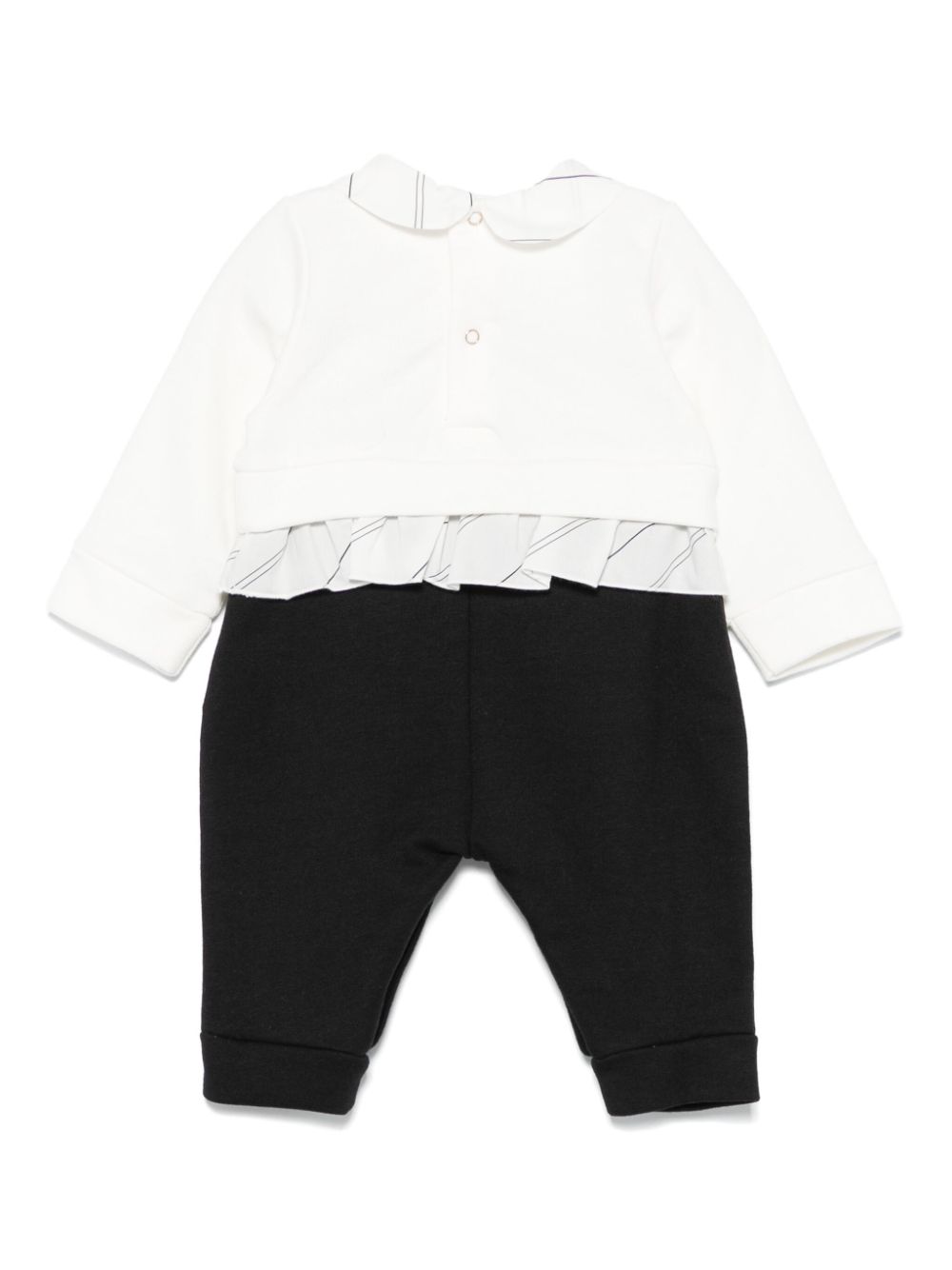 Black/white baby girl jumpsuit with logo