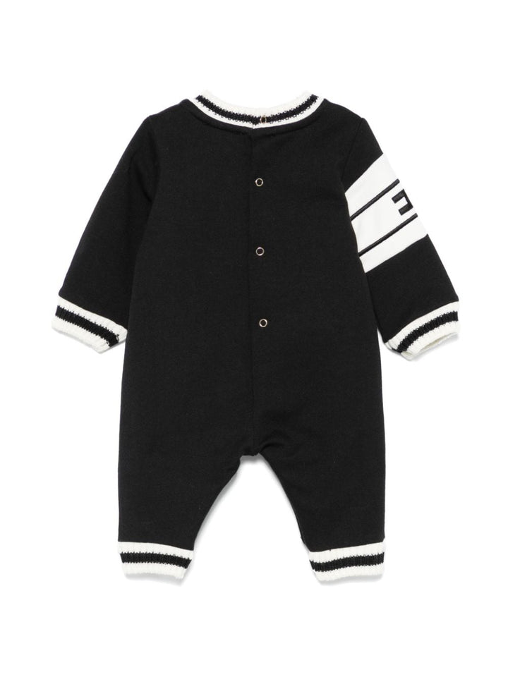 Black baby girl jumpsuit with logo