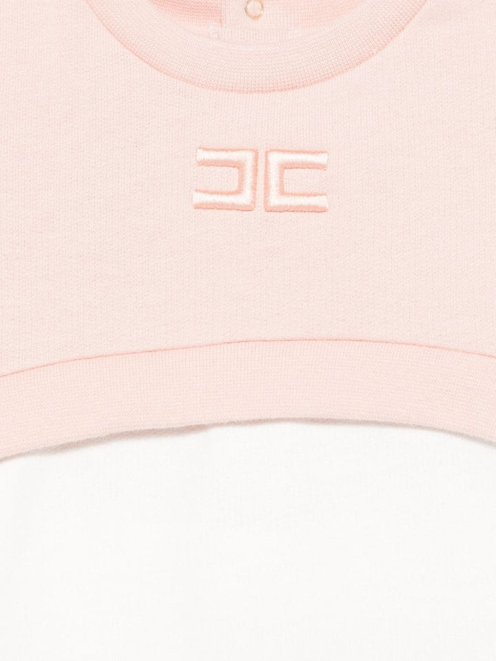 Tutina rosa bianca per neonata con logo