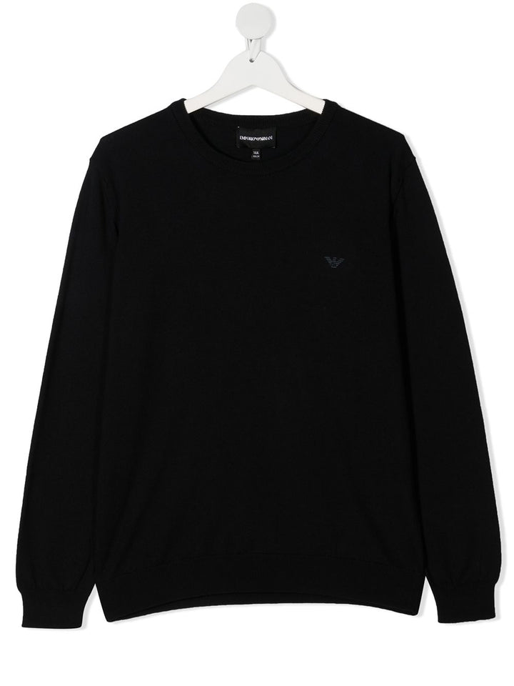 Maglione blu per bambino con logo 8N4MA14M16Z 0920 Emporio Armani Kids 