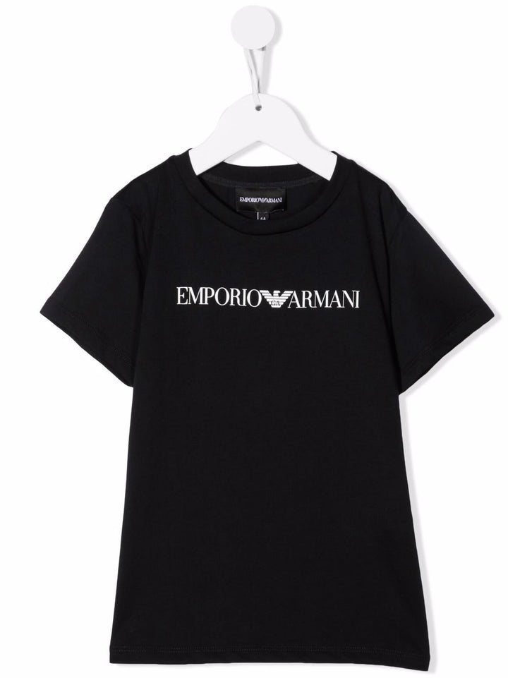 T-shirt per bambino in cotone blu 8N4TN51JPZZ 0974 Emporio Armani Kids 