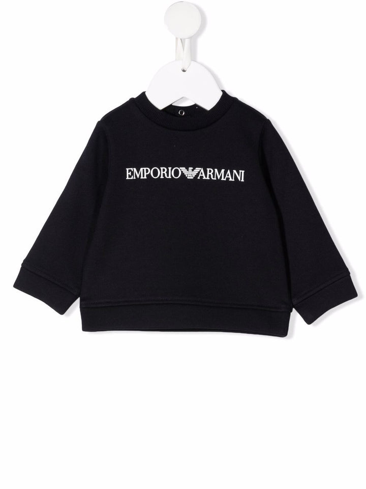 Felpa per neonato in misto cotone navy 8NHMR61JRIZ F905 Emporio Armani Kids 