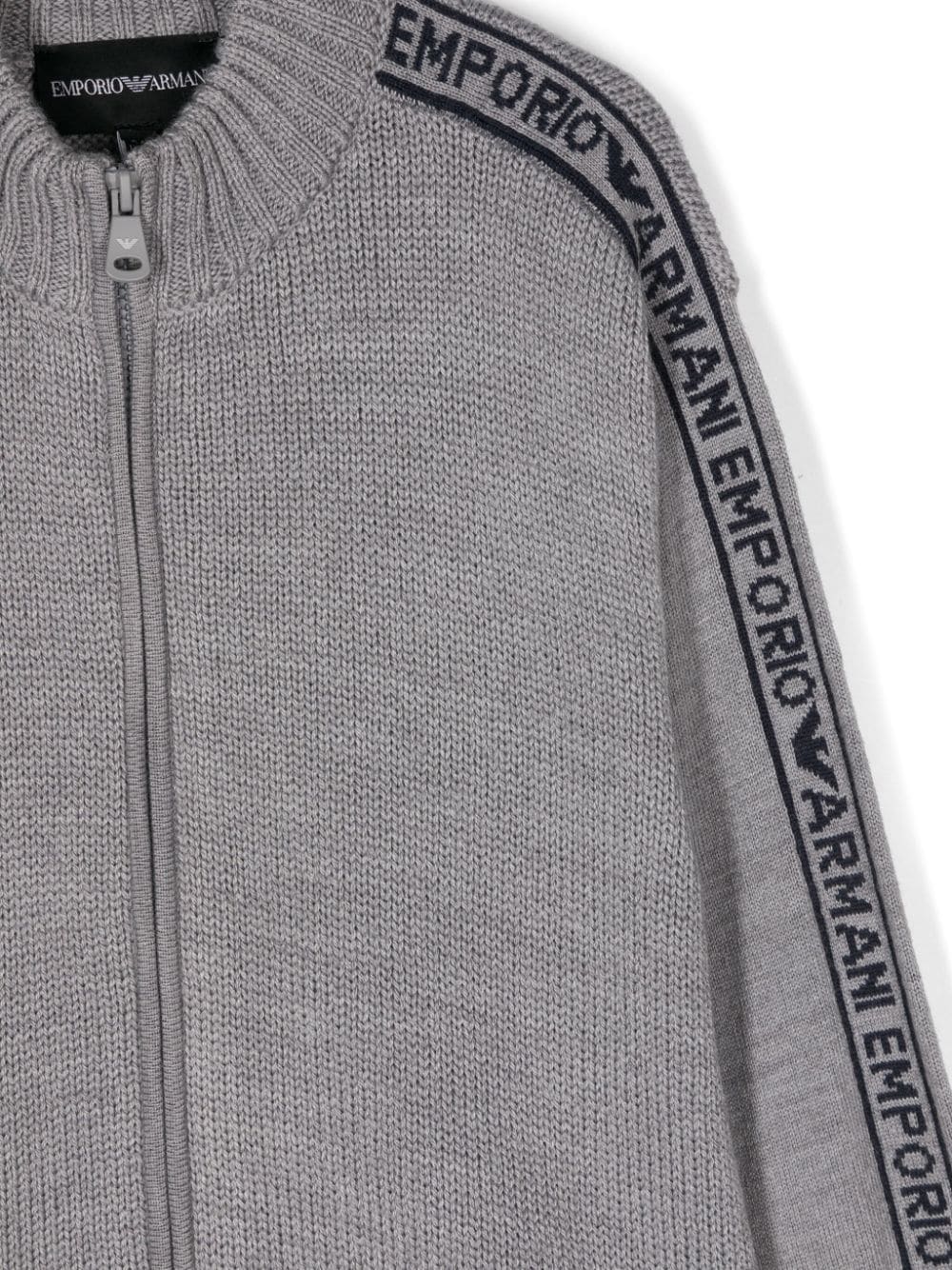 Gray wool blend cardigan for boys