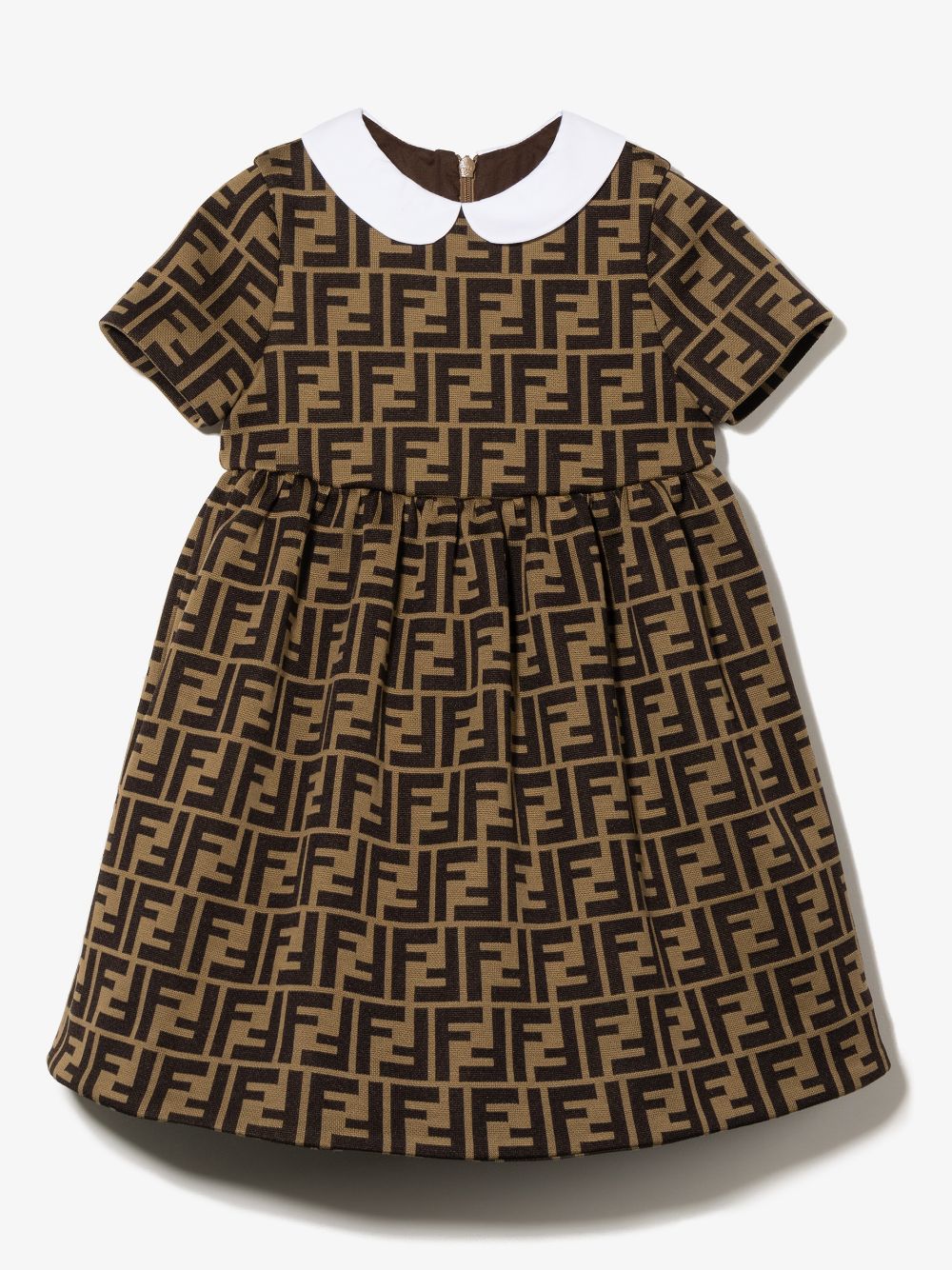 Abito marrone per bambina con logo BFB340A6A6 F0E0X Fendi Kids 