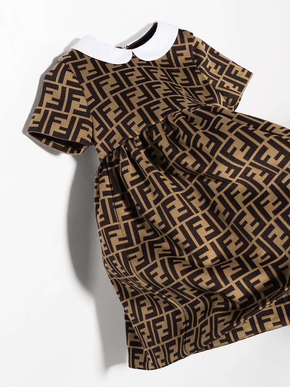 Abito marrone per bambina con logo BFB340A6A6 F0E0X Fendi Kids 