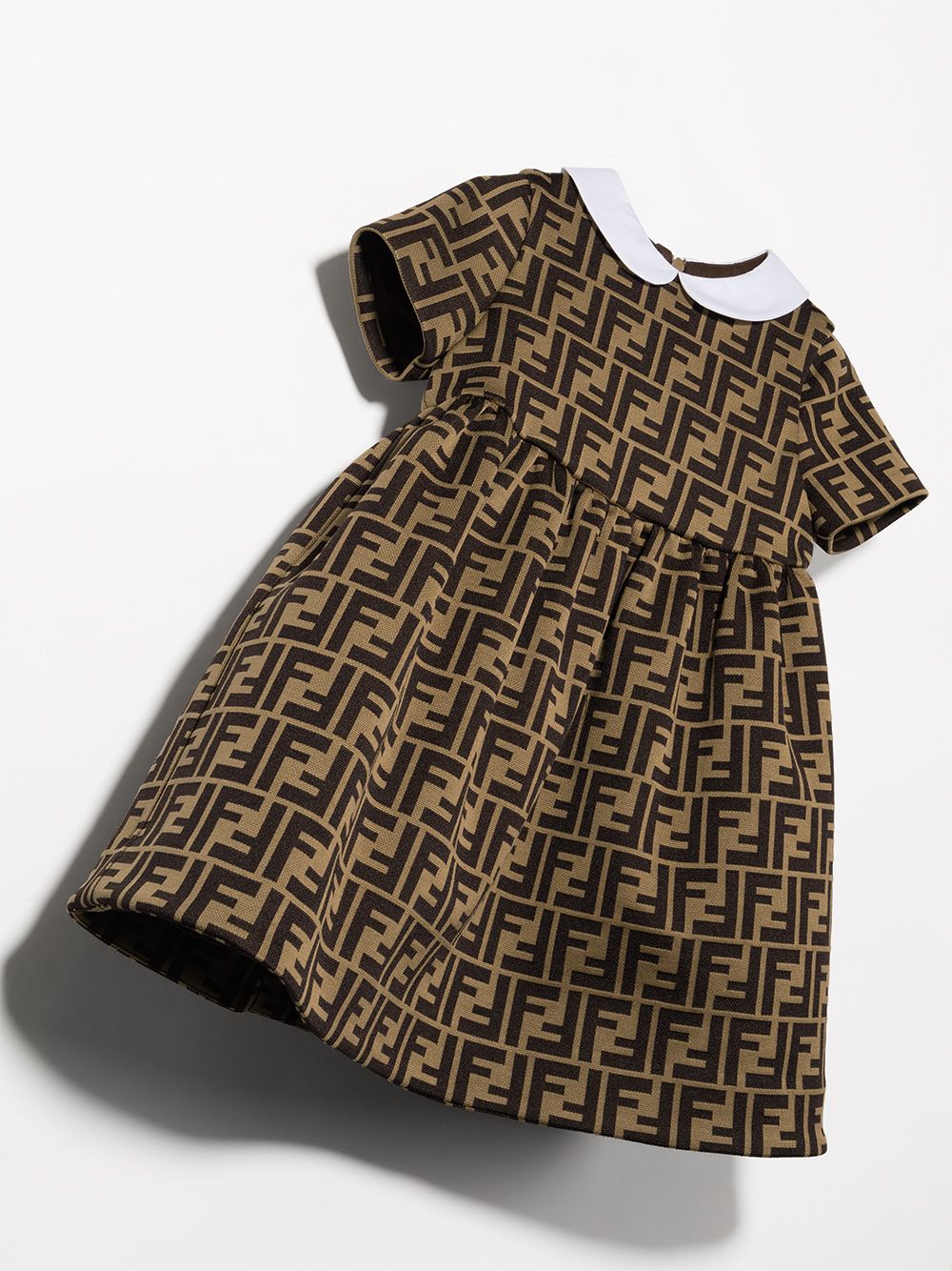 Abito marrone per bambina con logo BFB340A6A6 F0E0X Fendi Kids 