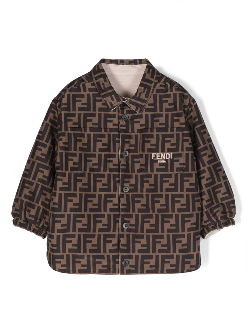 Giacca marrone sabbia/nero per neonato BUA068AMJJ F19J5 Fendi Kids 
