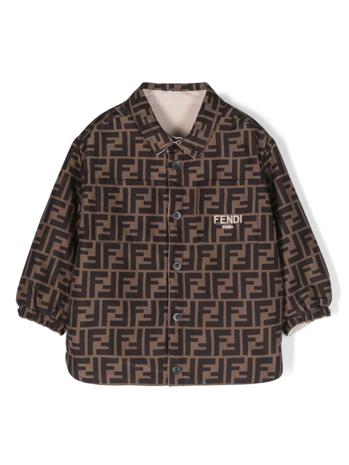 Giacca marrone sabbia/nero per neonato BUA068AMJJ F19J5 Fendi Kids 