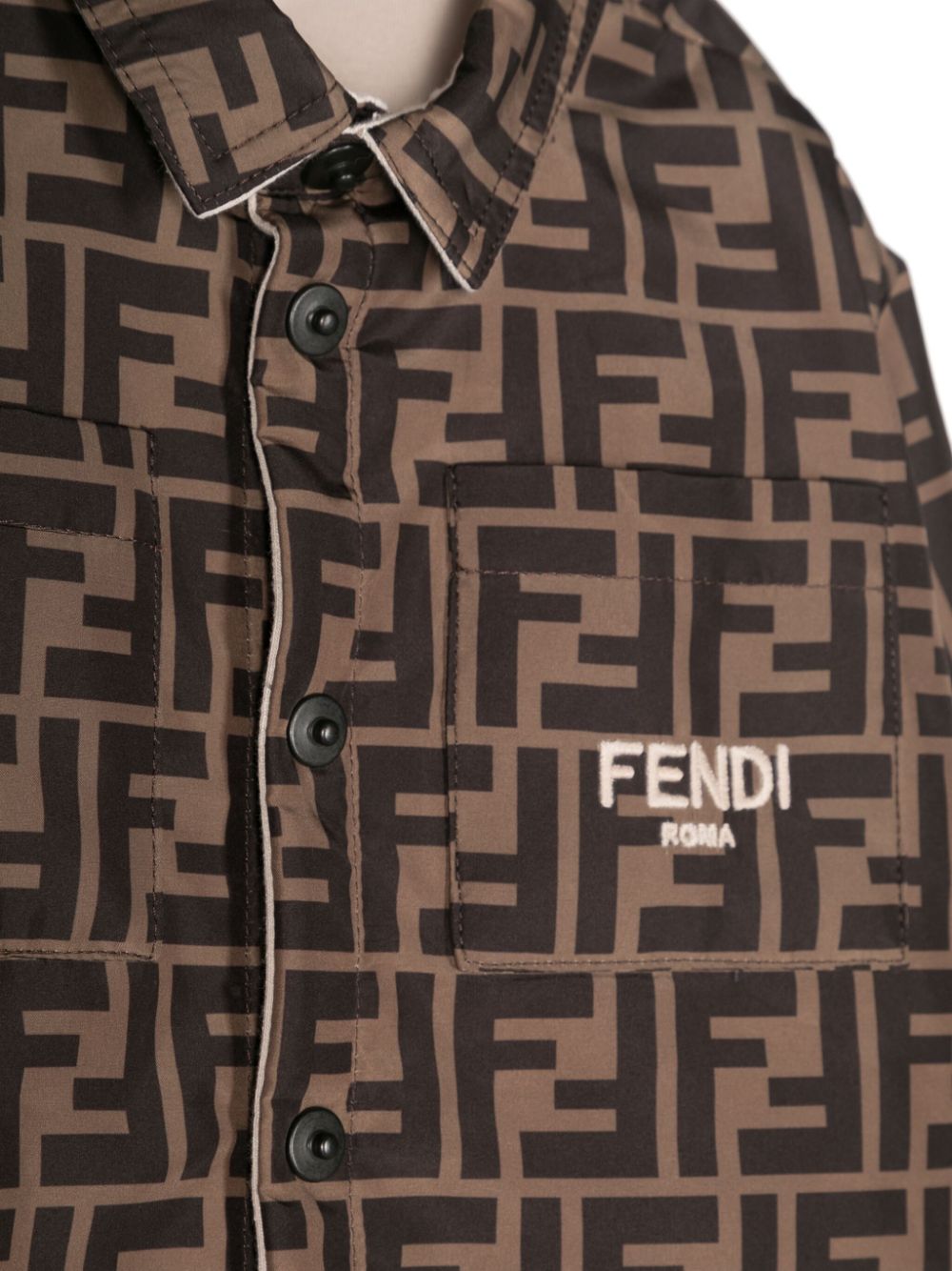 Giacca marrone sabbia/nero per neonato BUA068AMJJ F19J5 Fendi Kids 