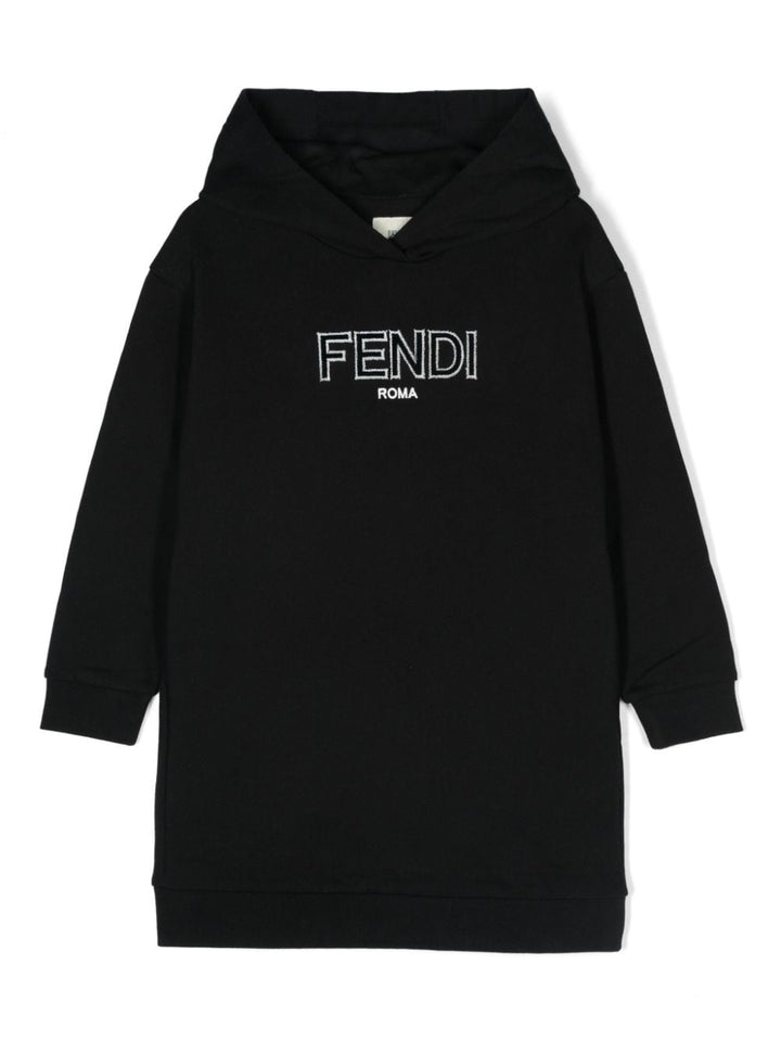 Abito nero per bambina con logo JFB6925V0 F0GME Fendi Kids 