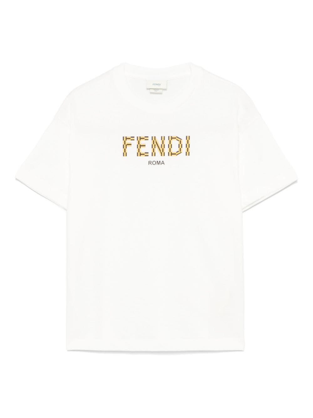 T-shirt bianca per bambino con logo JMI4637AJ F0TU9 Fendi Kids 