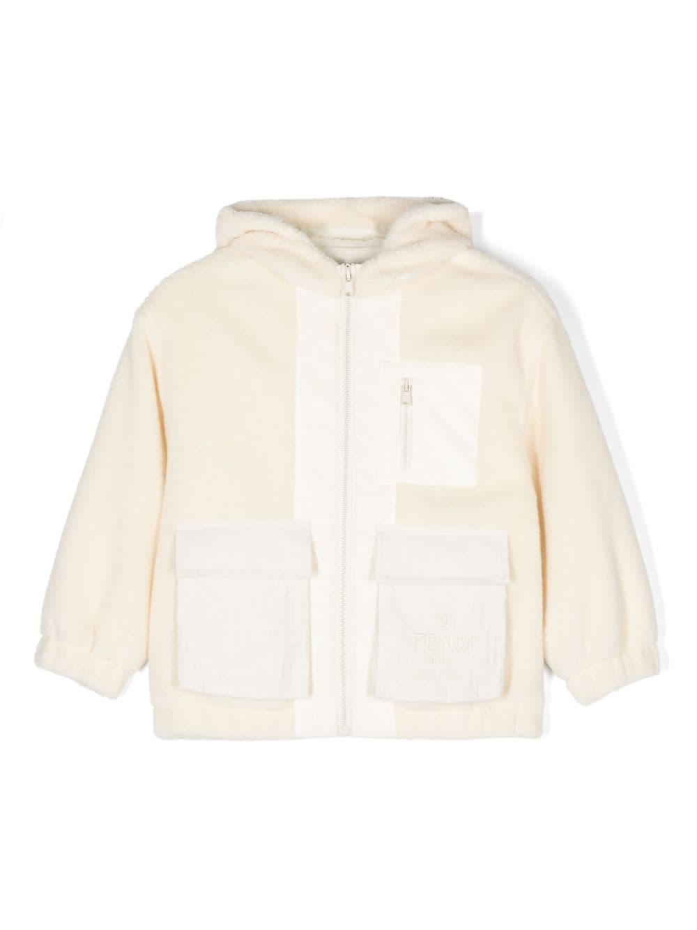 Giacca bianco crema per bambina JUA209ARSK F0C00 Fendi Kids 