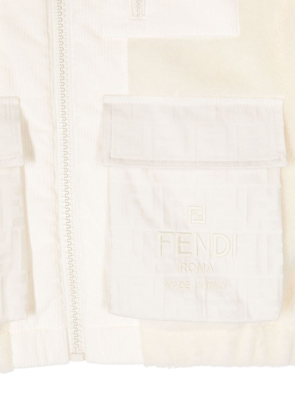 Giacca bianco crema per bambina JUA209ARSK F0C00 Fendi Kids 