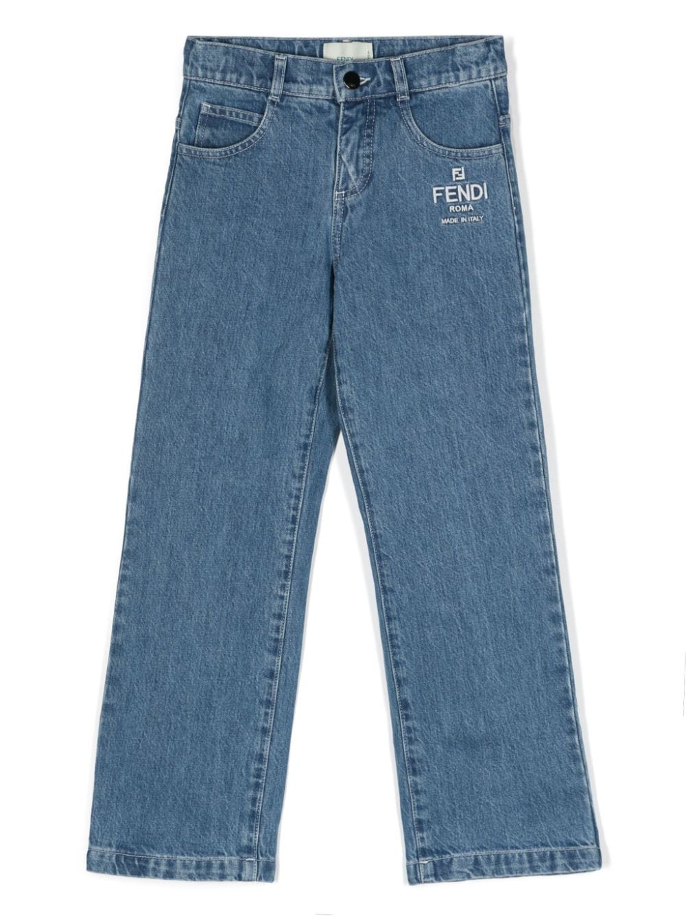 Jeans per bambino in cotone con logo JUF116AMHX F0QG0 Fendi Kids 