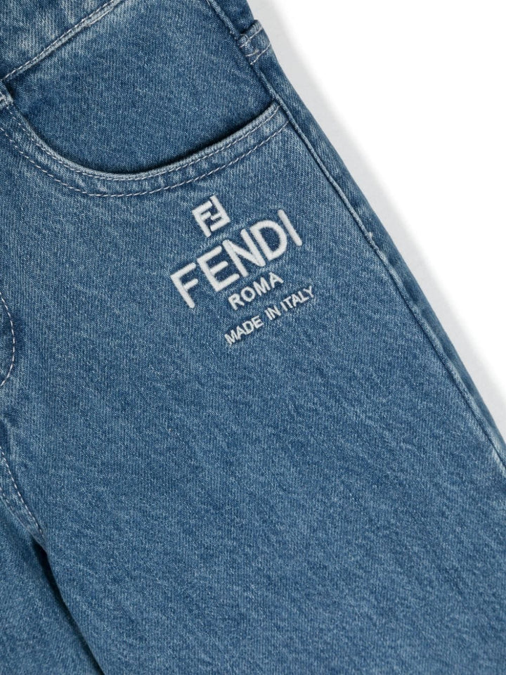 Jeans per bambino in cotone con logo JUF116AMHX F0QG0 Fendi Kids 