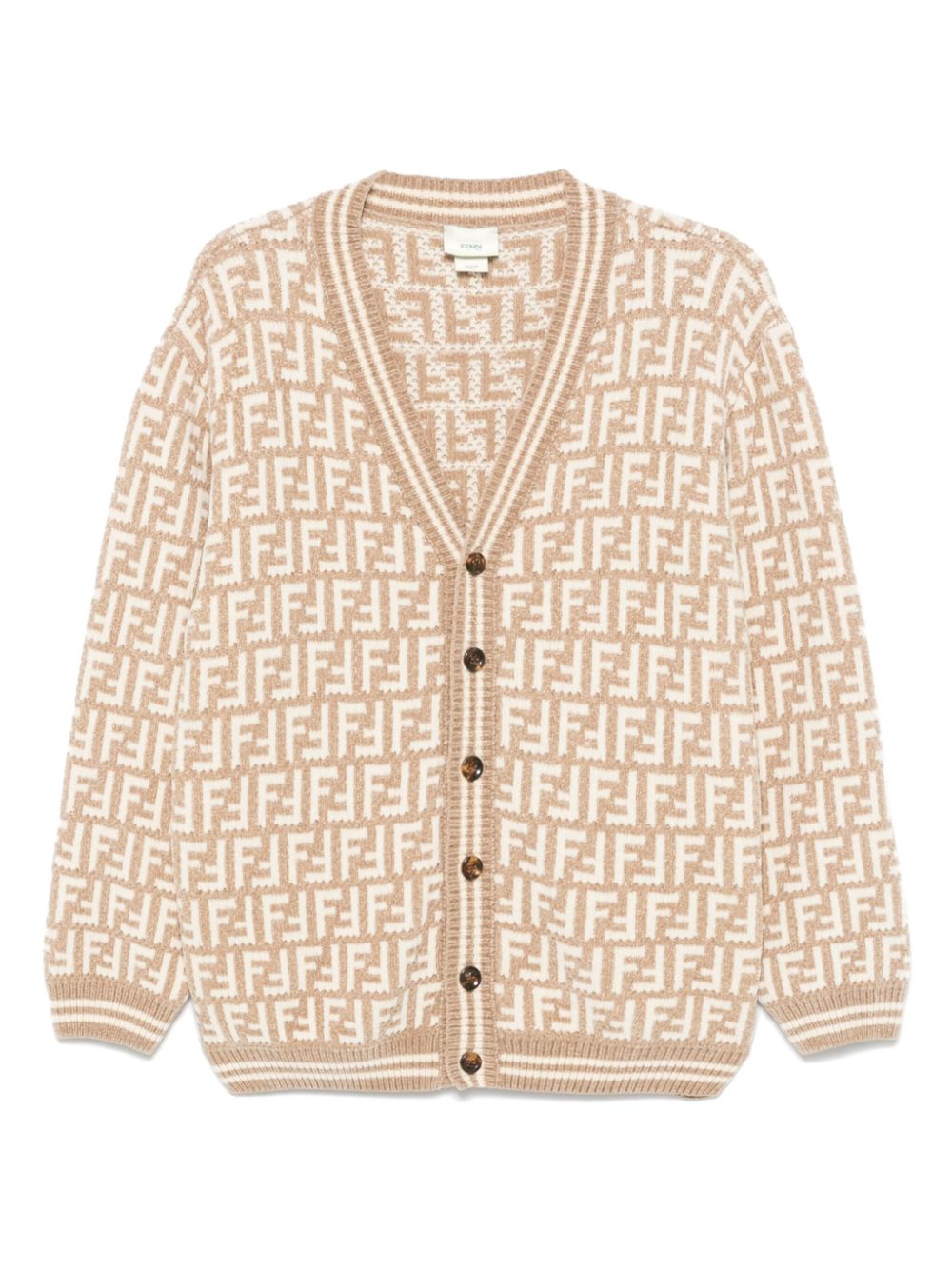 Cardigan beige sabbia per bambina JUG179AMHA F1QF3 Fendi Kids 