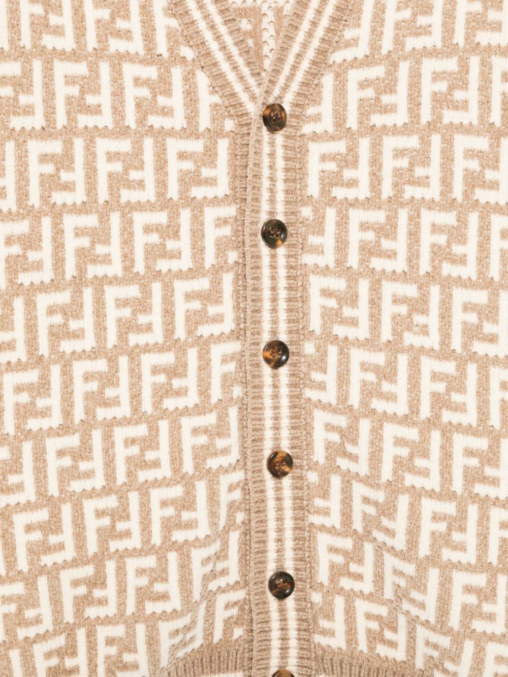 Cardigan beige sabbia per bambina JUG179AMHA F1QF3 Fendi Kids 