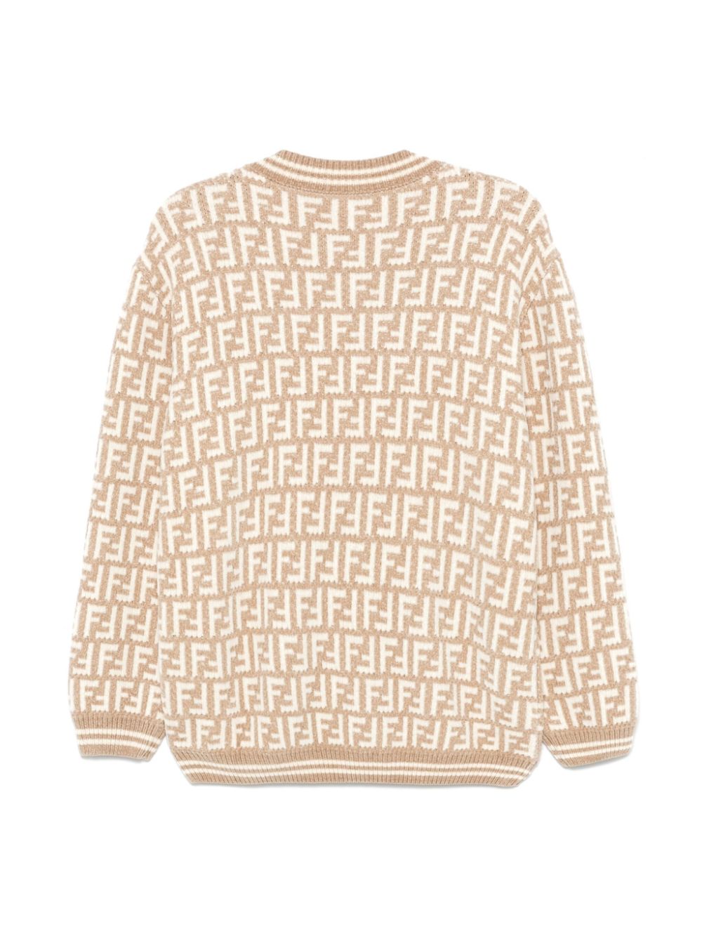Cardigan beige sabbia per bambina JUG179AMHA F1QF3 Fendi Kids 