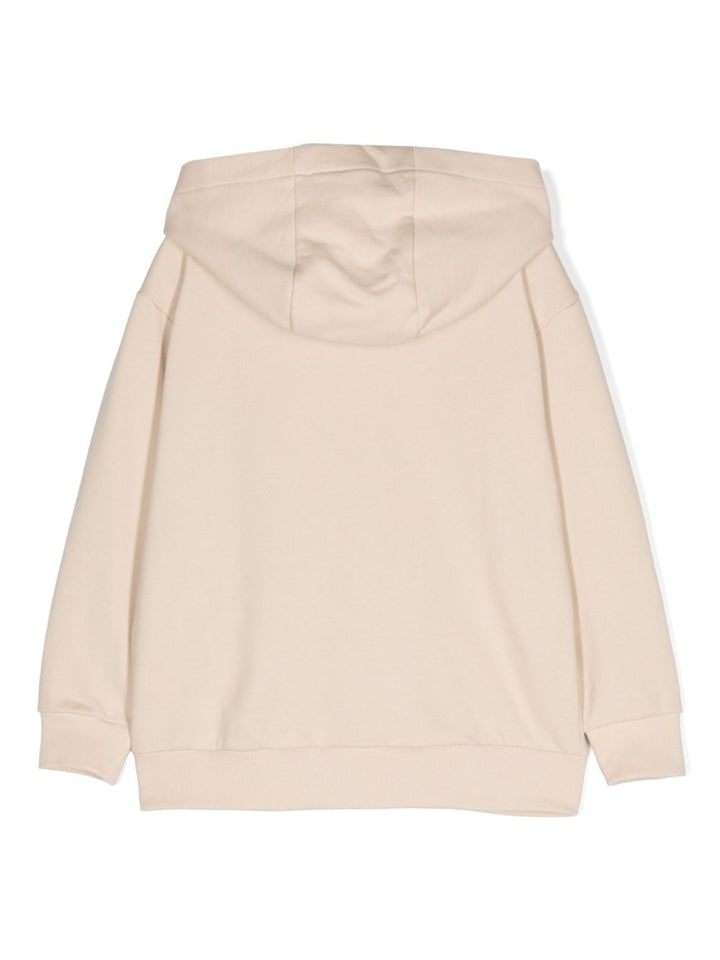 Felpa unisex in cotone beige con logo JUH0855V0 F1P2N Fendi Kids 