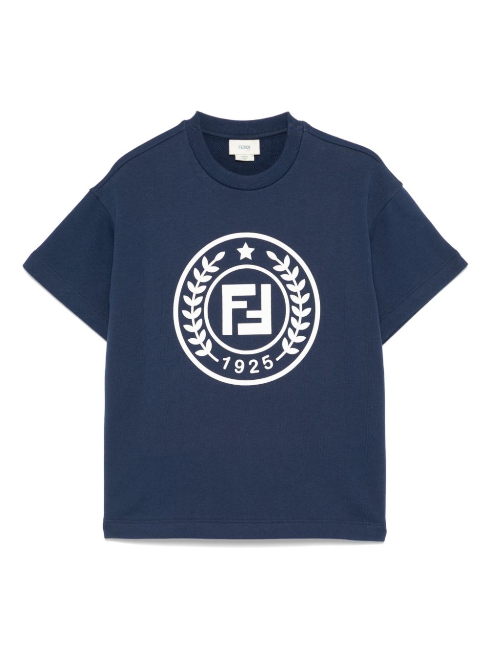 T-shirt blu oceano per bambino con logo JUI1675V0 F1I11 Fendi Kids 