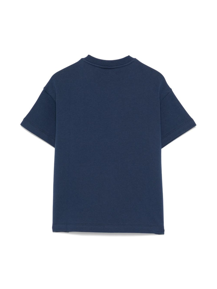 T-shirt blu oceano per bambino con logo JUI1675V0 F1I11 Fendi Kids 