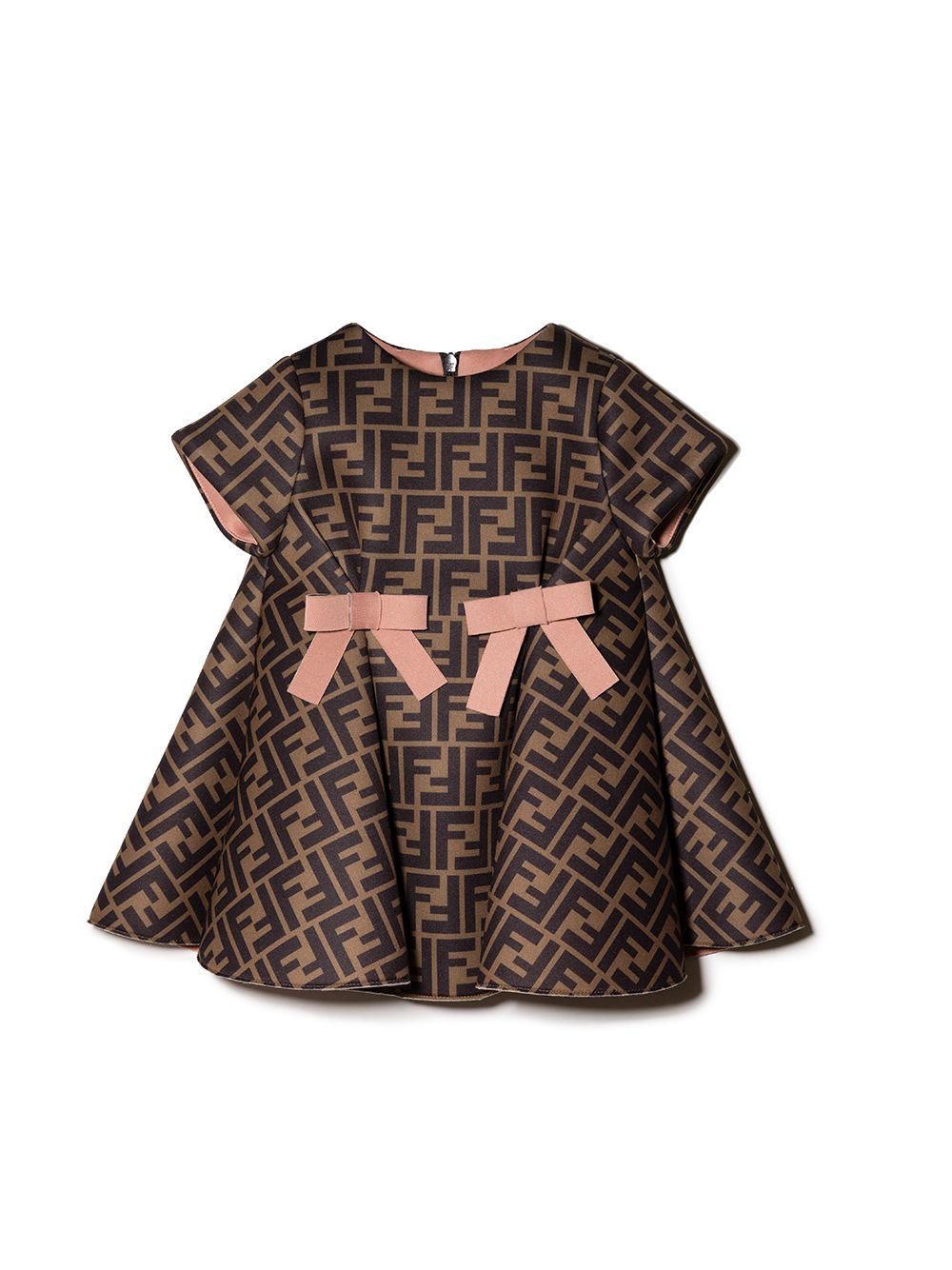 Baby girl dress with brown ruffles