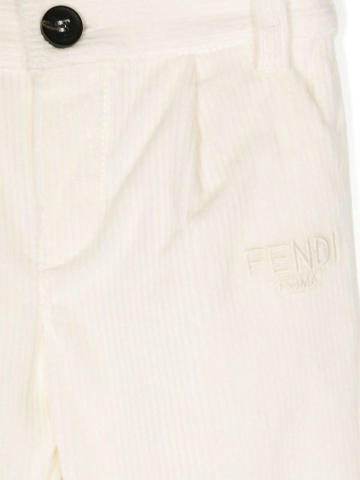 Pantalone per neonato in cotone bianco latte