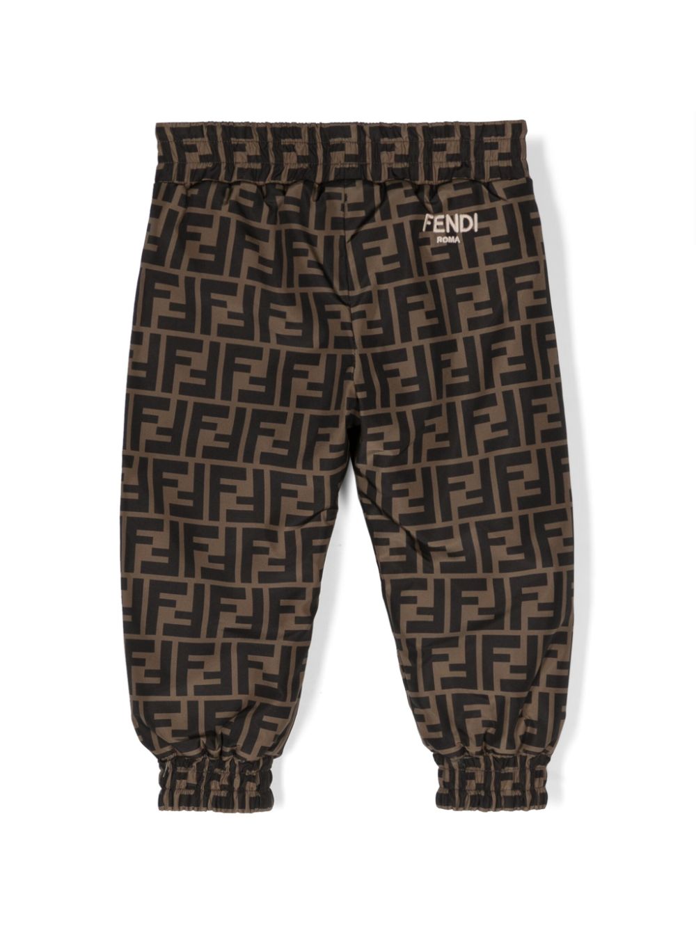 Brown and black baby trousers with print