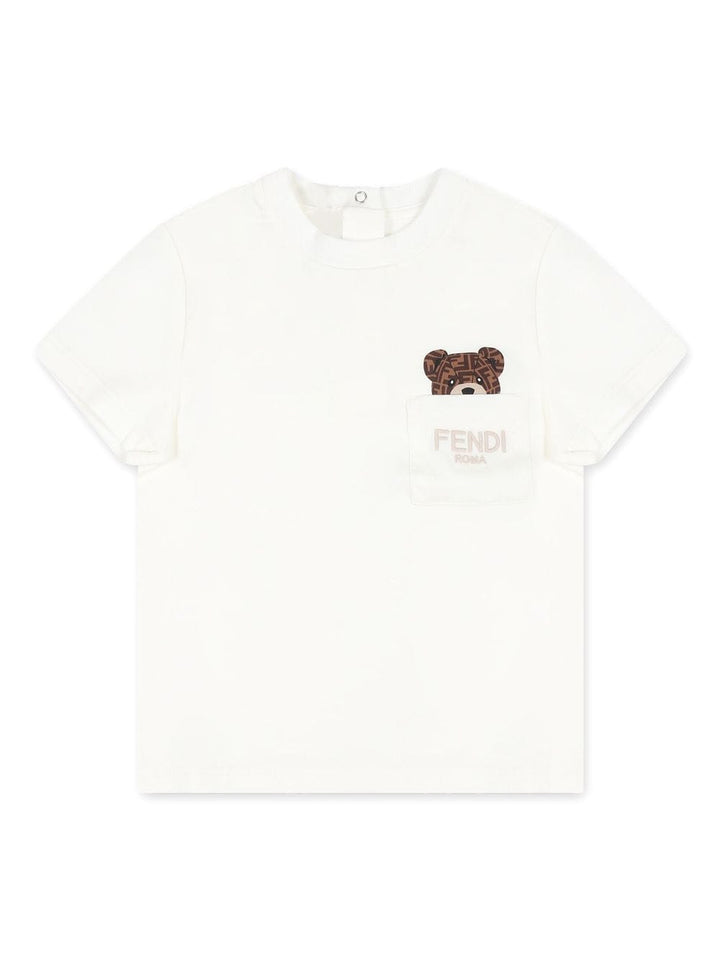 T-shirt per neonato in cotone bianca