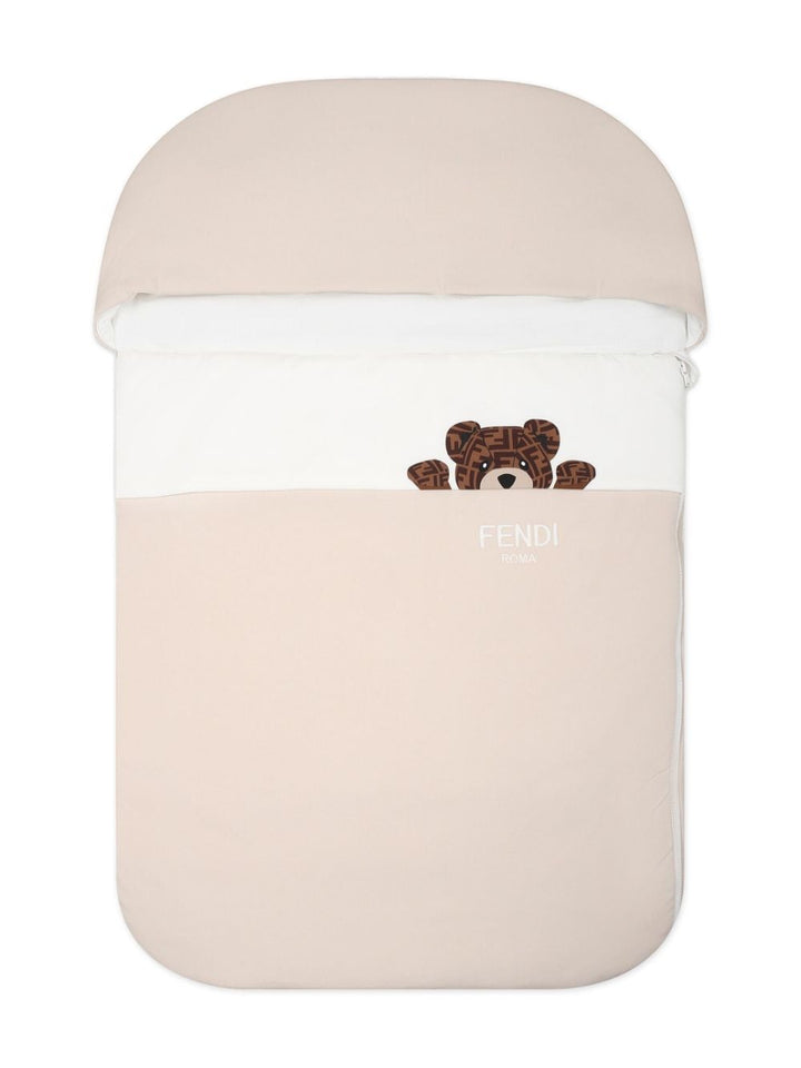 Baby girl sleeping bag in powder pink cotton