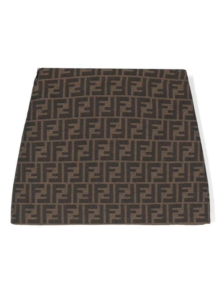 Brown skirt for girls with logo