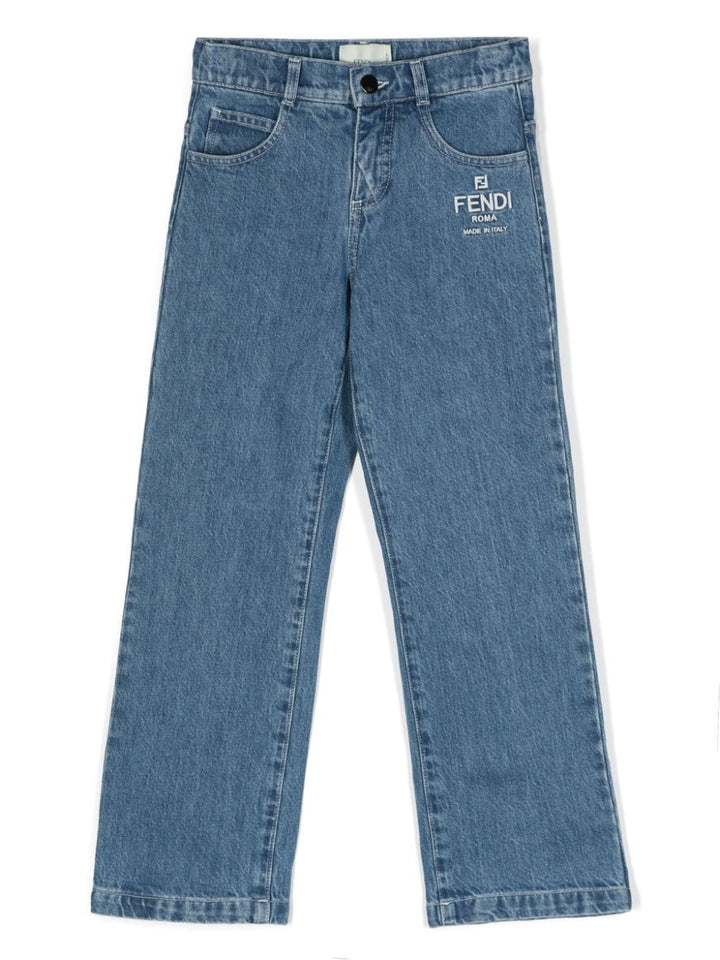Cotton jeans for boys with logo