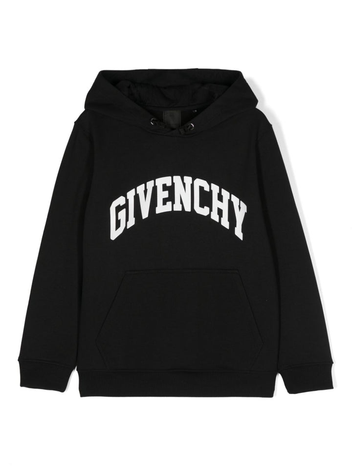 Felpa nera per bambino con logo H30328 09B Givenchy Kids 