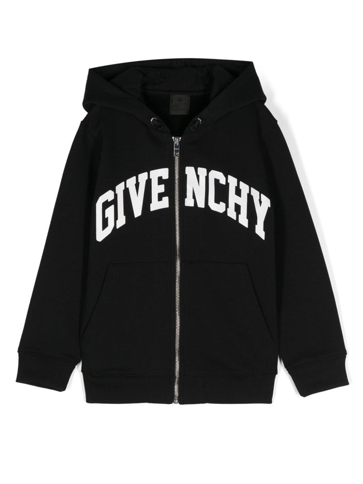 Black sweatshirt for boys with logo