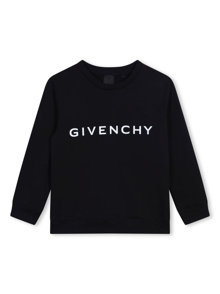 Black sweatshirt for boys with logo