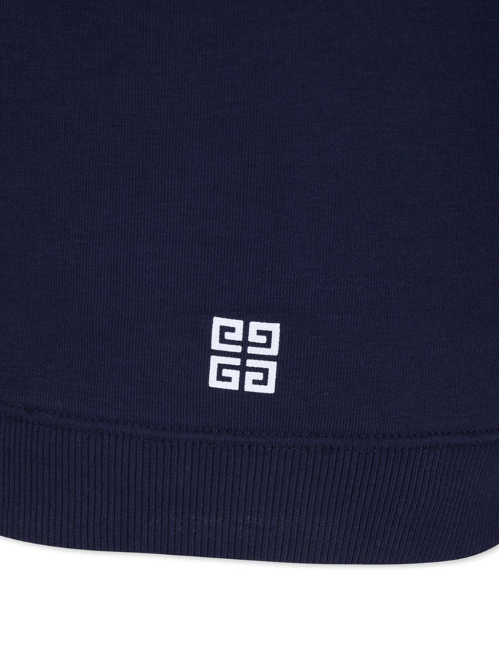 Navy blue sweatshirt for boys with logo