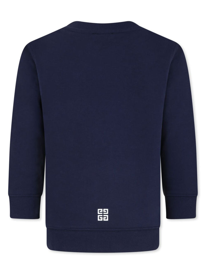 Navy blue sweatshirt for boys with logo