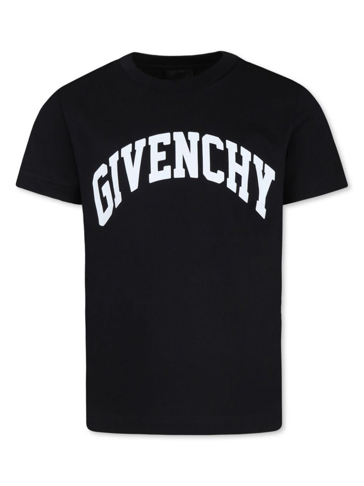 Black T-shirt for kids with logo