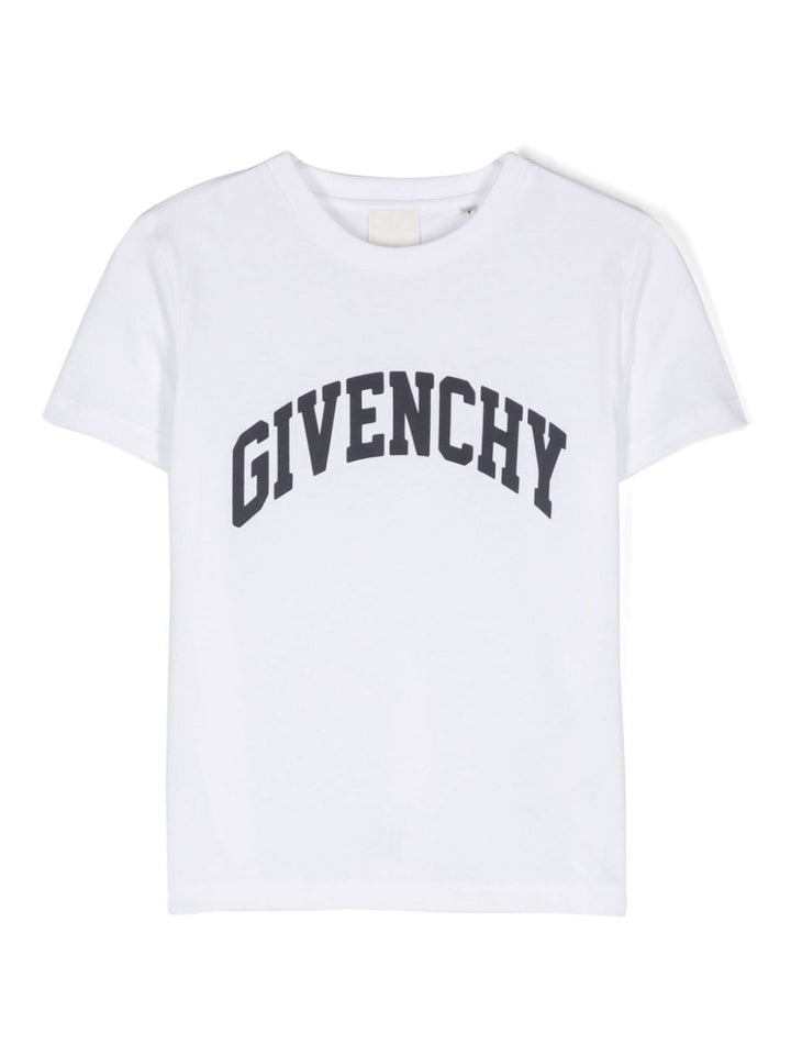 White t-shirt for boys with logo