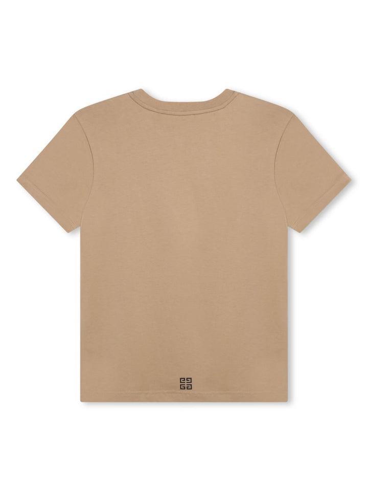 Beige t-shirt for boys with logo